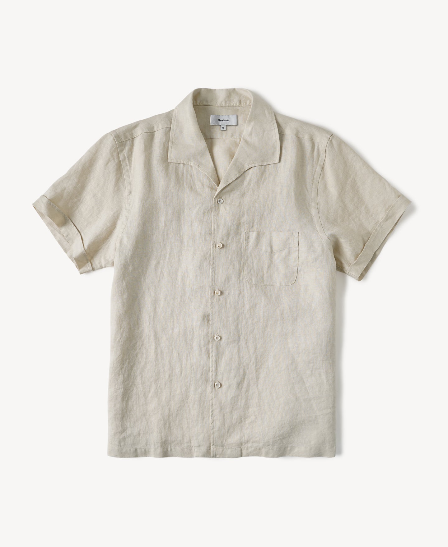 1950s Italian Collar Linen Short Sleeve Shirt
