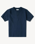 Heavyweight Cotton Tubular Short-Sleeve Henley Shirt