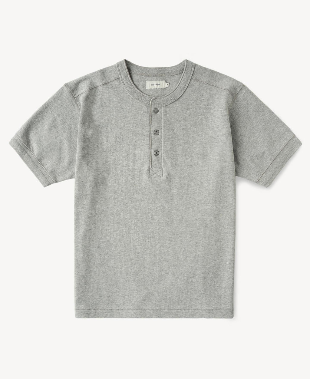 Heavyweight Cotton Tubular Short-Sleeve Henley Shirt