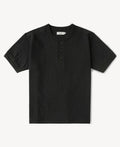 Heavyweight Cotton Tubular Short-Sleeve Henley Shirt