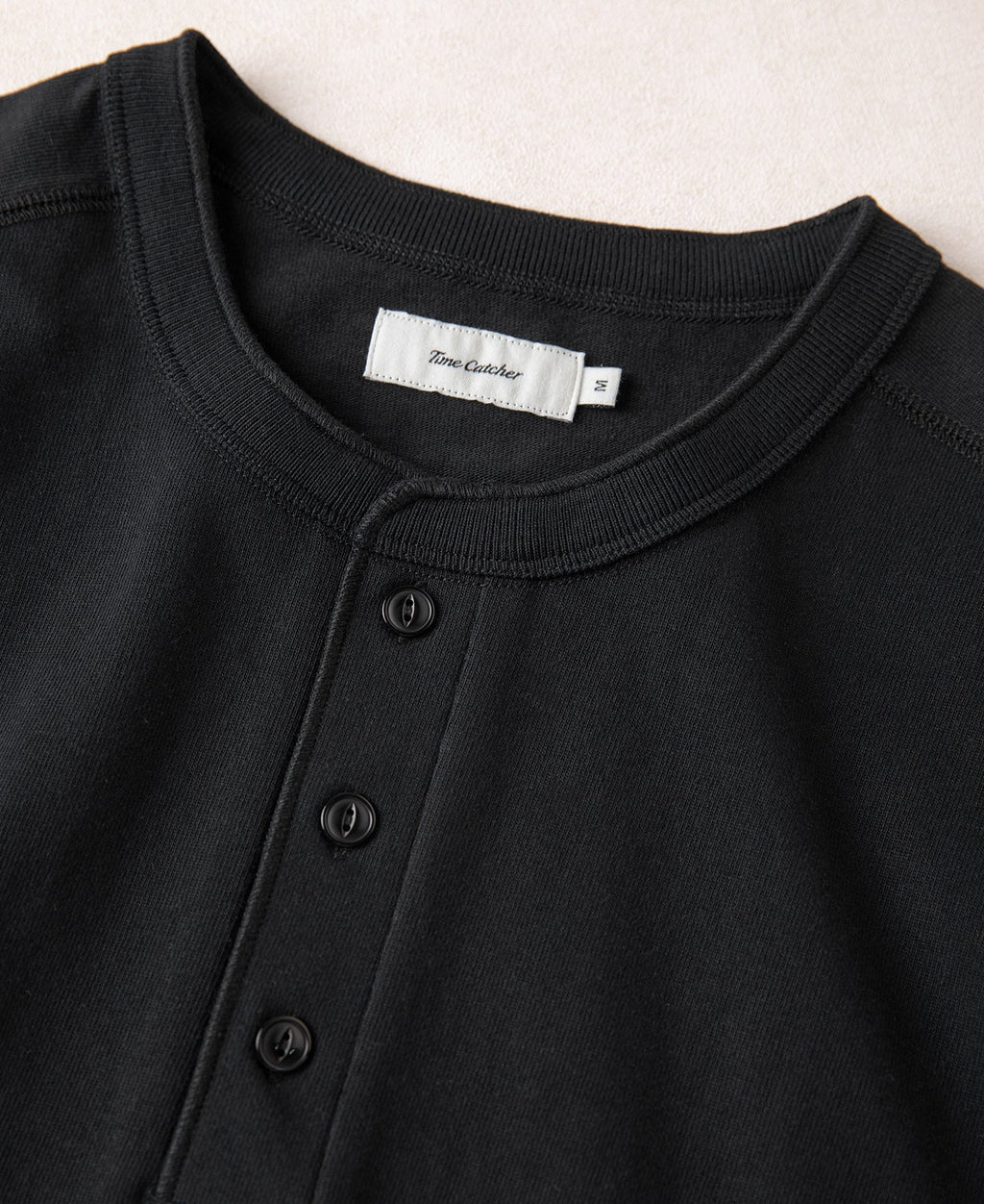 Heavyweight Cotton Tubular Short-Sleeve Henley Shirt
