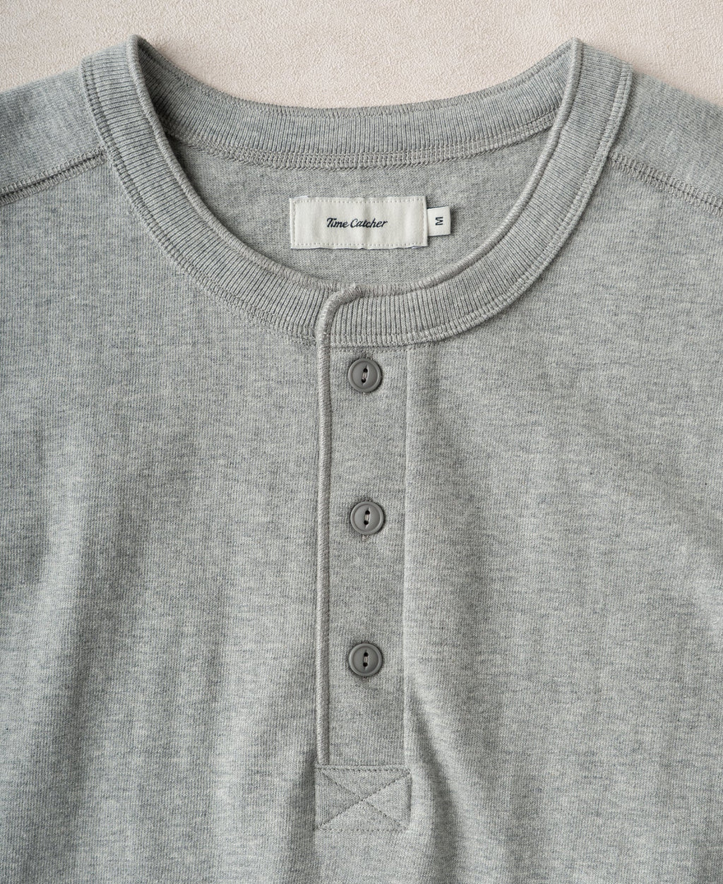 Heavyweight Cotton Tubular Short-Sleeve Henley Shirt