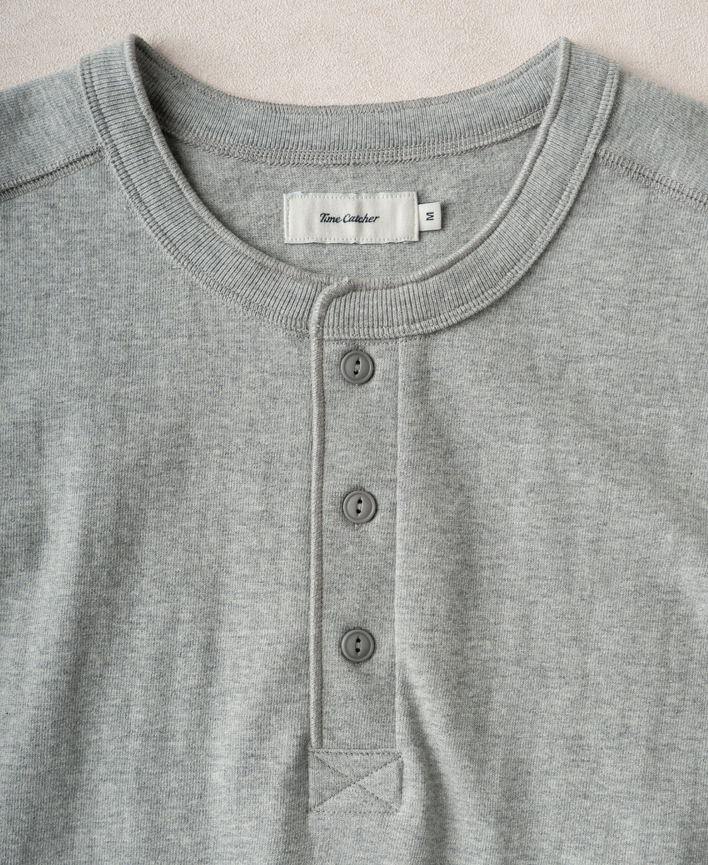 Heavyweight Cotton Tubular Short-Sleeve Henley Shirt
