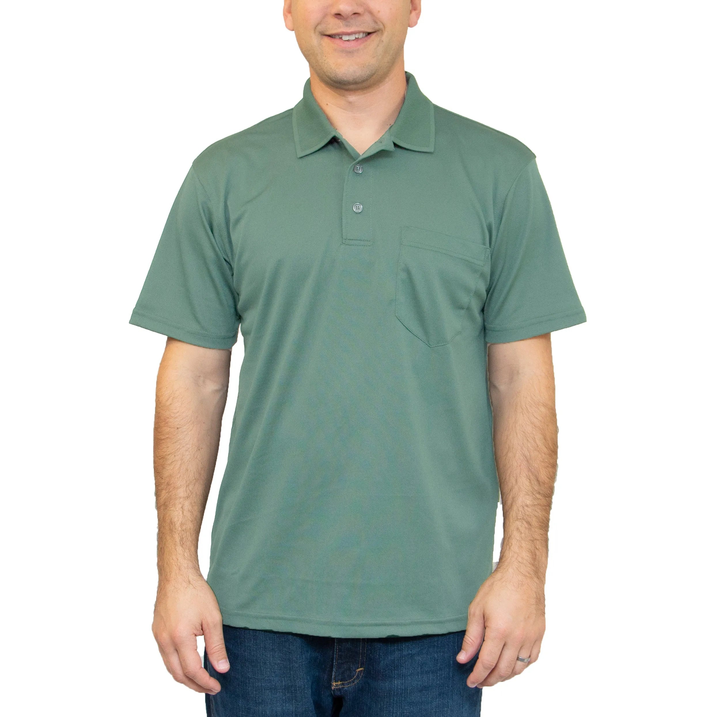 All American Clothing Co. - Aqua Dry Polo with Pocket