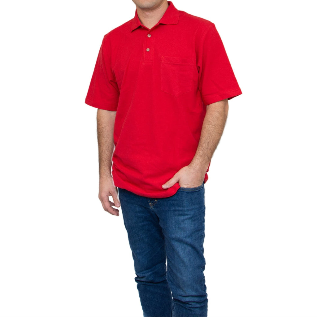 All American Clothing Pique Cotton Polo With Pocket