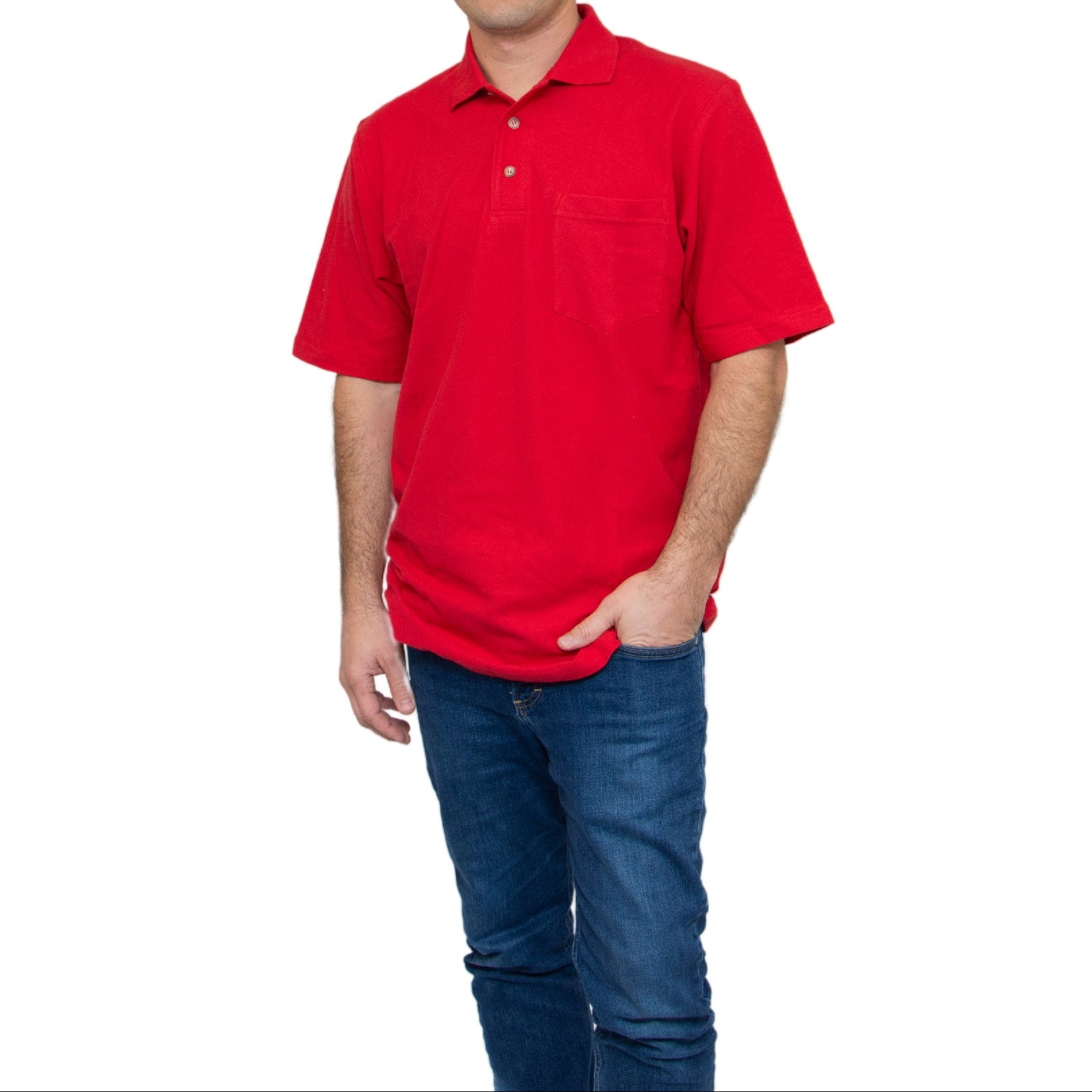 All American Clothing Pique Cotton Polo With Pocket