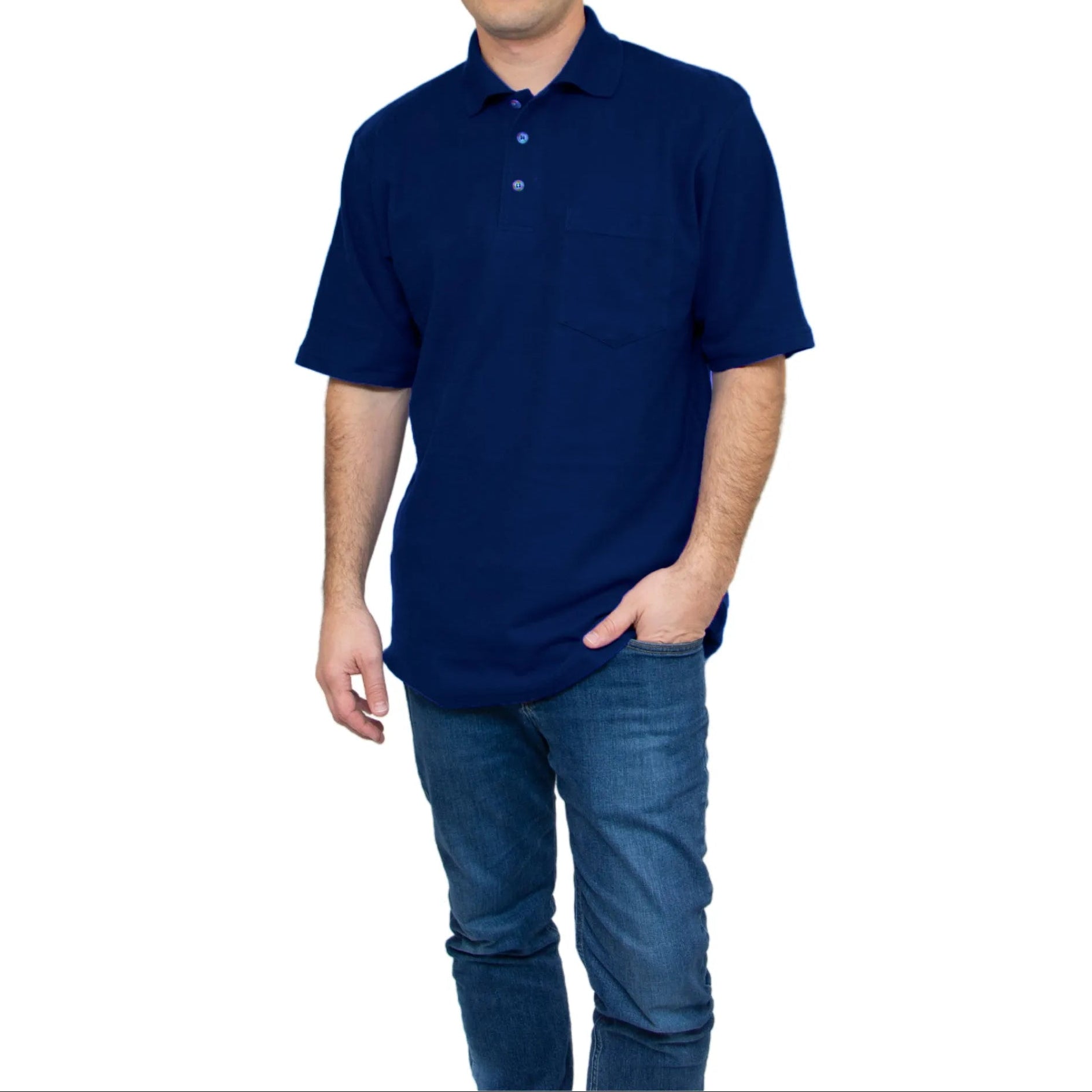 All American Clothing Pique Cotton Polo With Pocket
