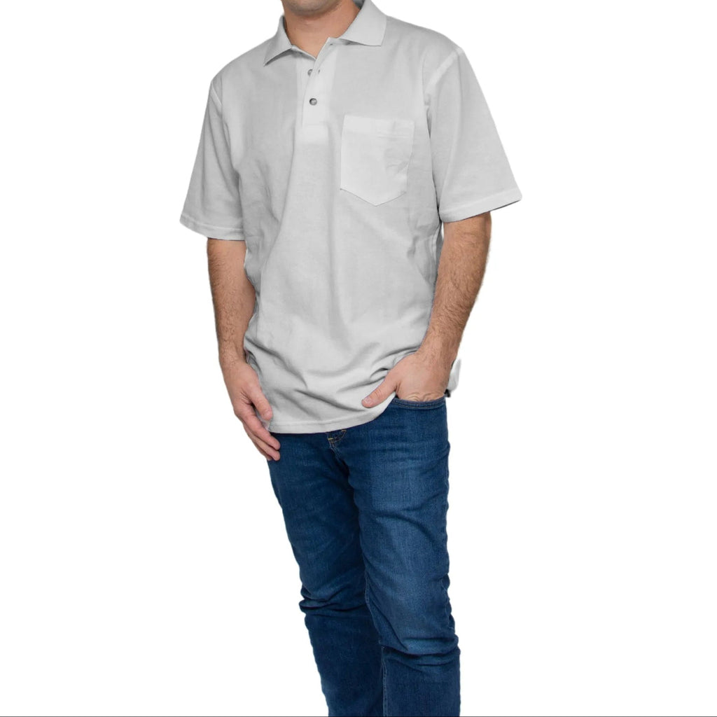 All American Clothing Pique Cotton Polo With Pocket
