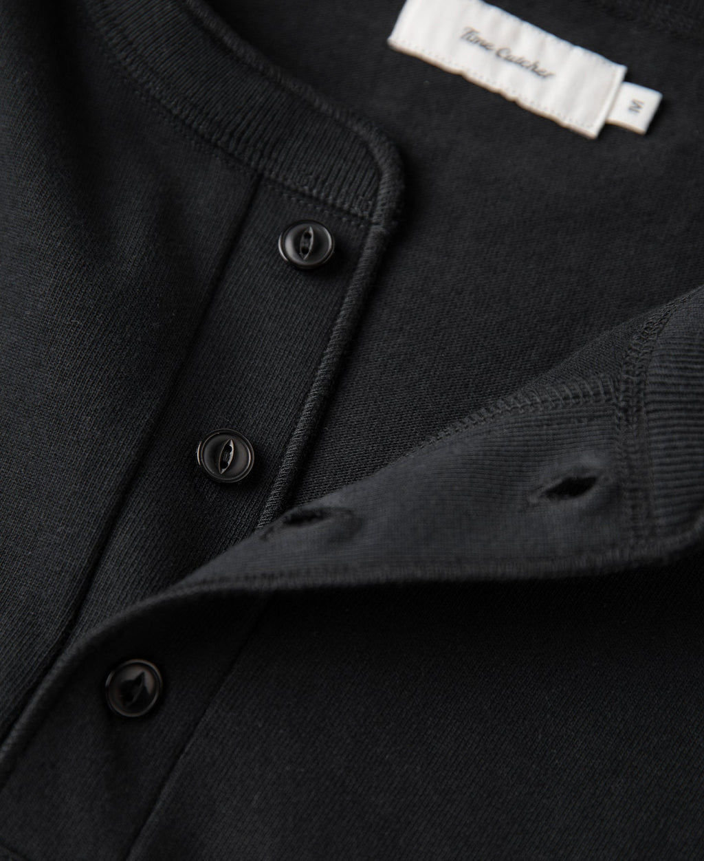 Heavyweight Cotton Tubular Short-Sleeve Henley Shirt