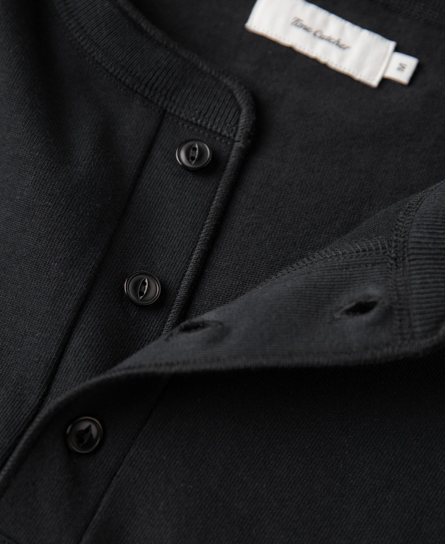 Heavyweight Cotton Tubular Short-Sleeve Henley Shirt