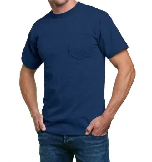 Heavyweight 100% Cotton T-Shirts with Pocket - Made in USA