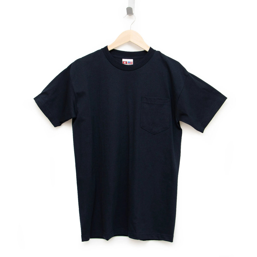 Heavyweight 100% Cotton T-Shirts with Pocket - Made in USA