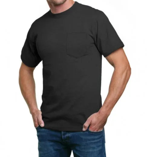 Heavyweight 100% Cotton T-Shirts with Pocket - Made in USA