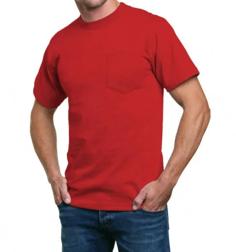 Heavyweight 100% Cotton T-Shirts with Pocket - Made in USA