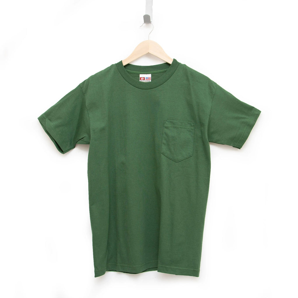 Heavyweight 100% Cotton T-Shirts with Pocket - Made in USA