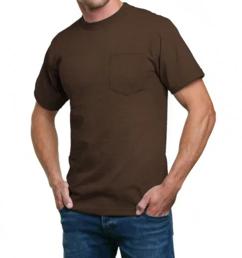 Heavyweight 100% Cotton T-Shirts with Pocket - Made in USA