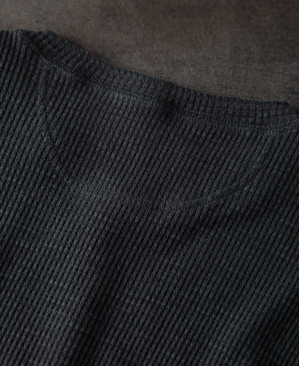Honeycomb Waffle Knit Henley Long Sleeve T-Shirt