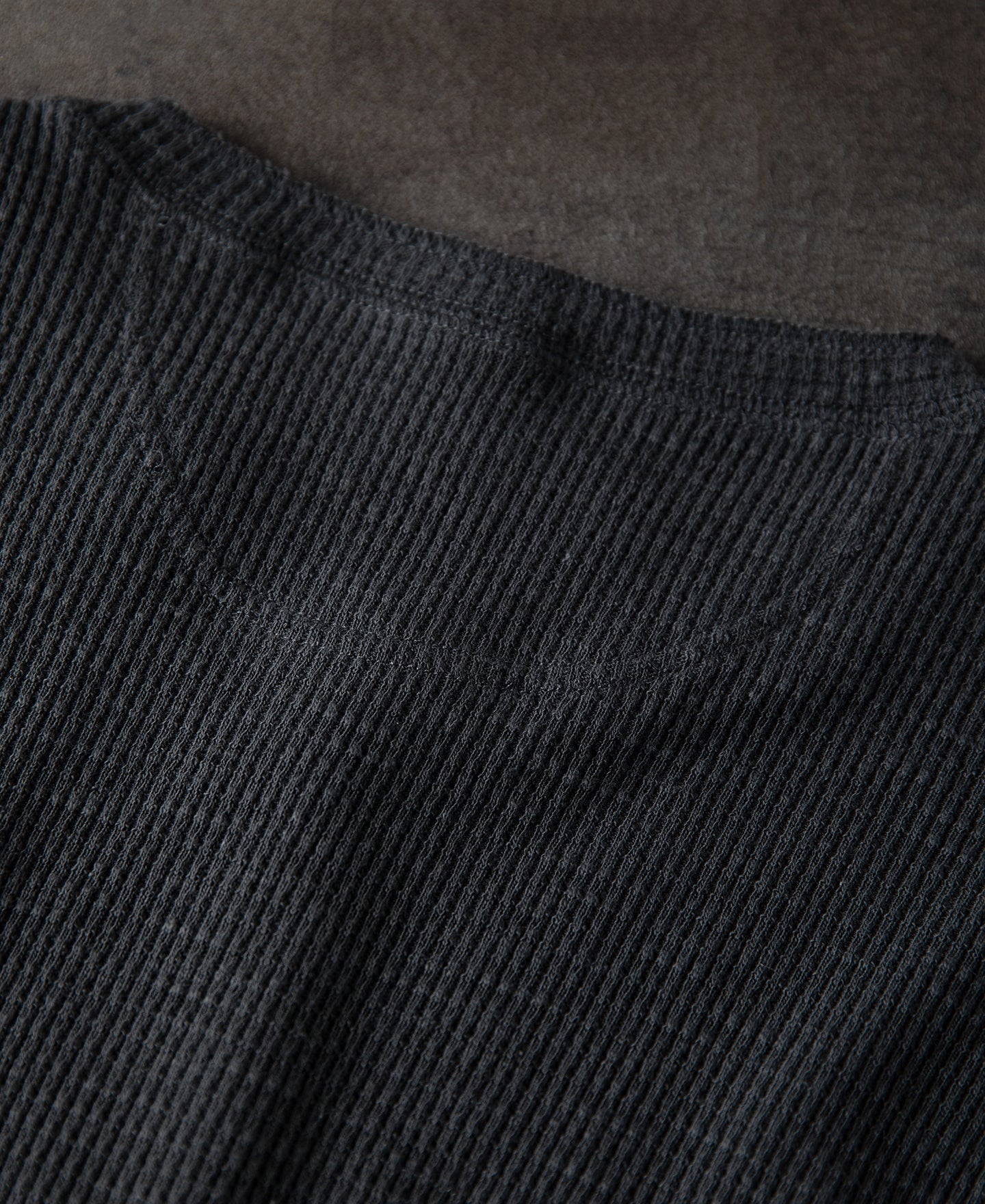 Honeycomb Waffle Knit Henley Long Sleeve T-Shirt