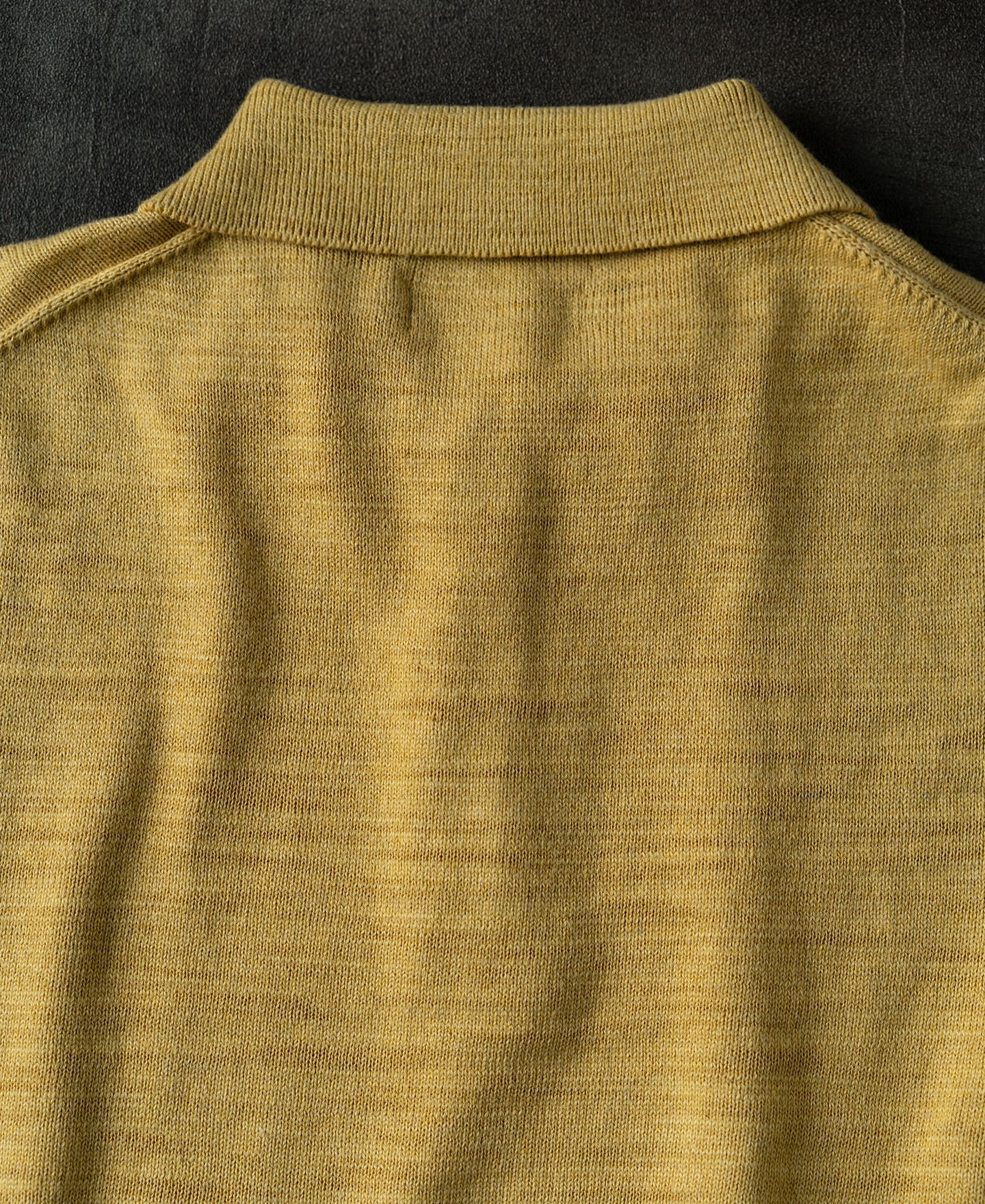 Slub Cotton Long Sleeve Knit Polo