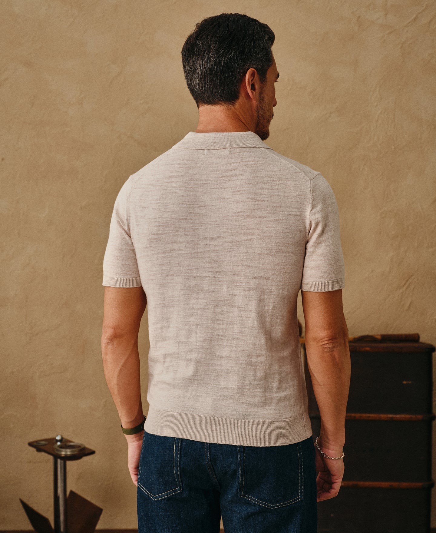 Lightweight Slub Cotton Knit Polo
