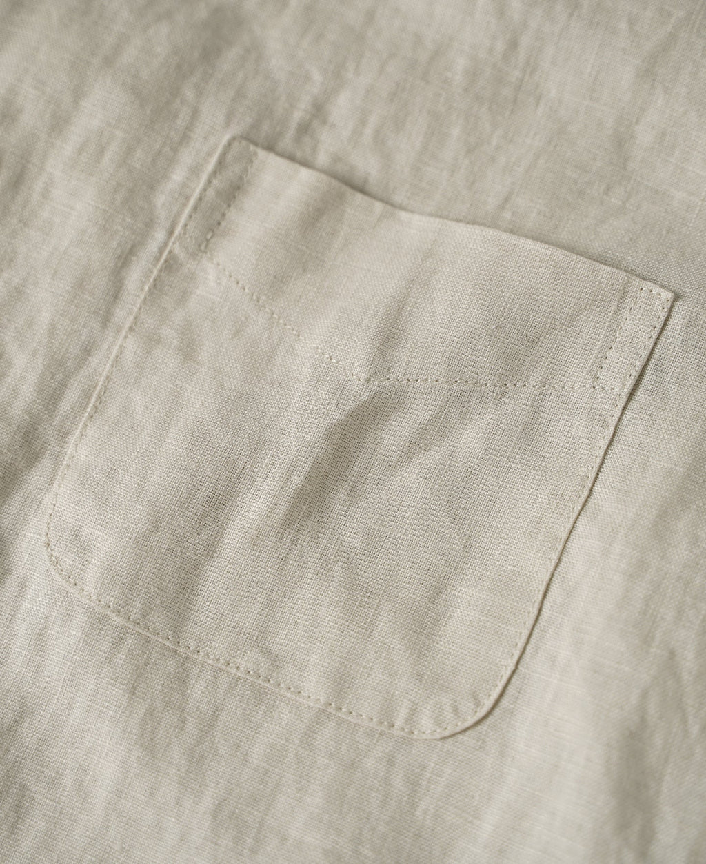 1950s Italian Collar Linen Short Sleeve Shirt