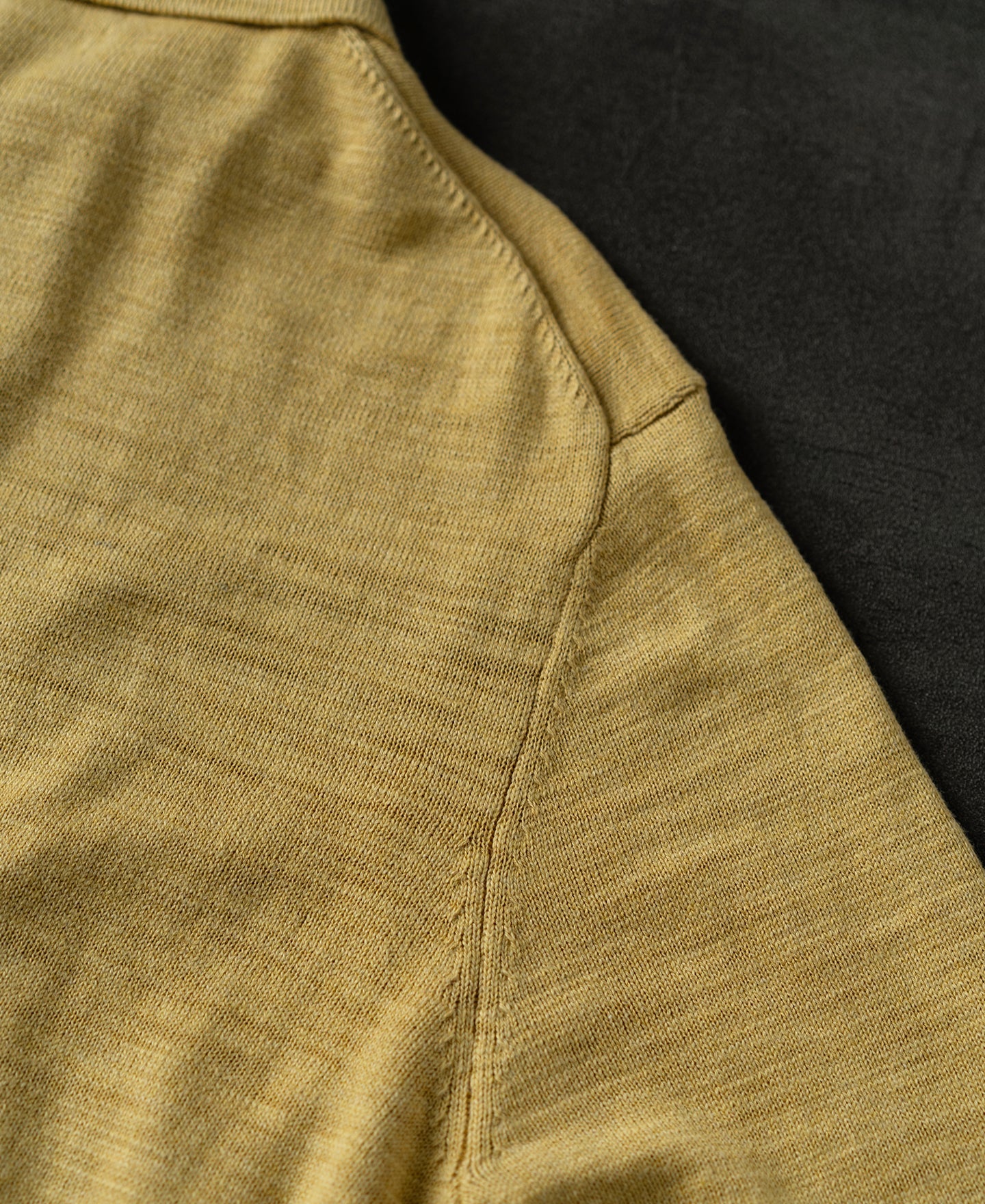 Slub Cotton Long Sleeve Knit Polo