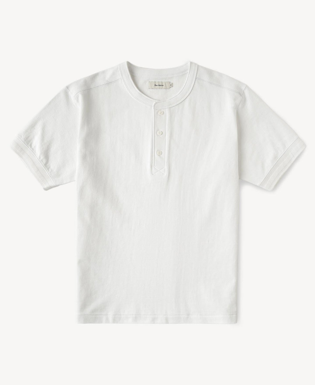 Heavyweight Cotton Tubular Short-Sleeve Henley Shirt