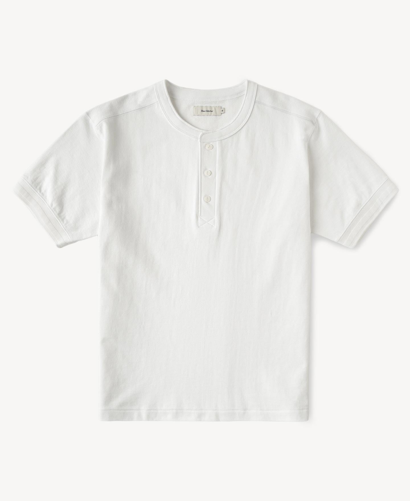 Heavyweight Cotton Tubular Short-Sleeve Henley Shirt