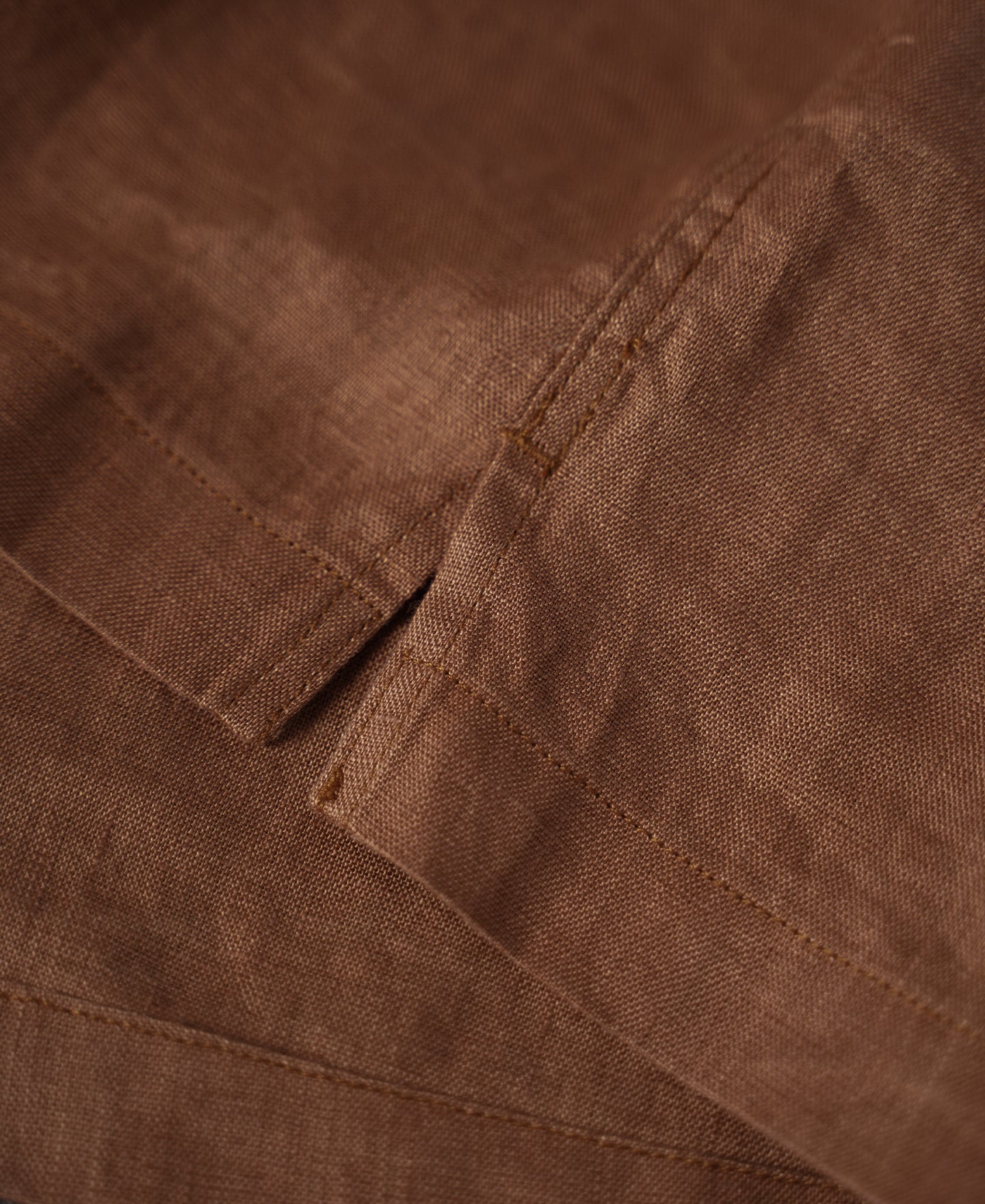 1950s Italian Collar Linen Short Sleeve Shirt