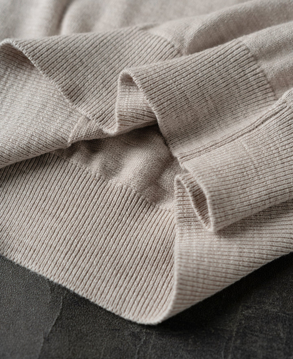 Slub Cotton Long Sleeve Knit Polo