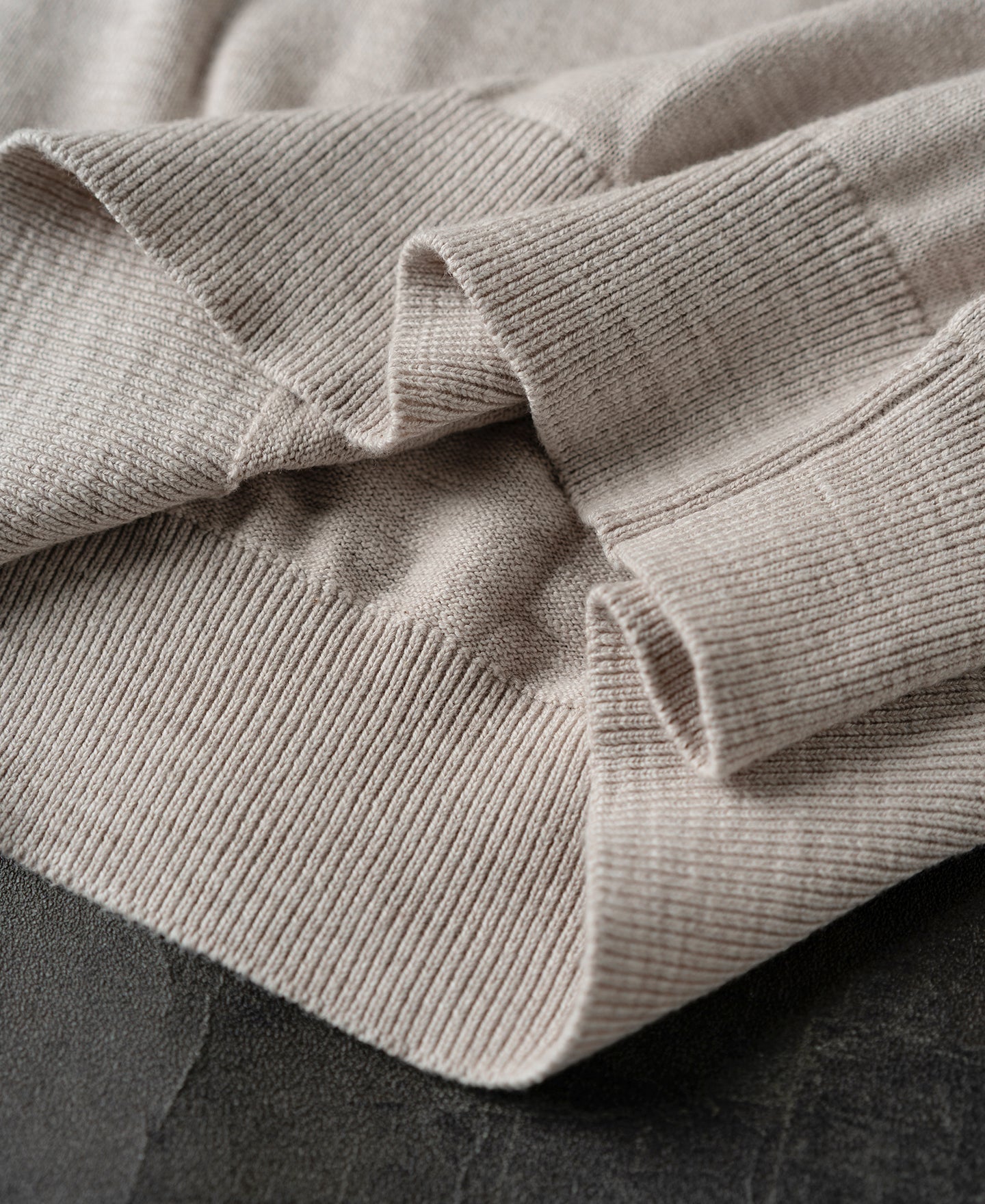 Slub Cotton Long Sleeve Knit Polo