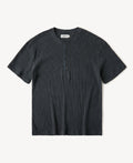 Honeycomb Waffle Knit Henley T-shirt