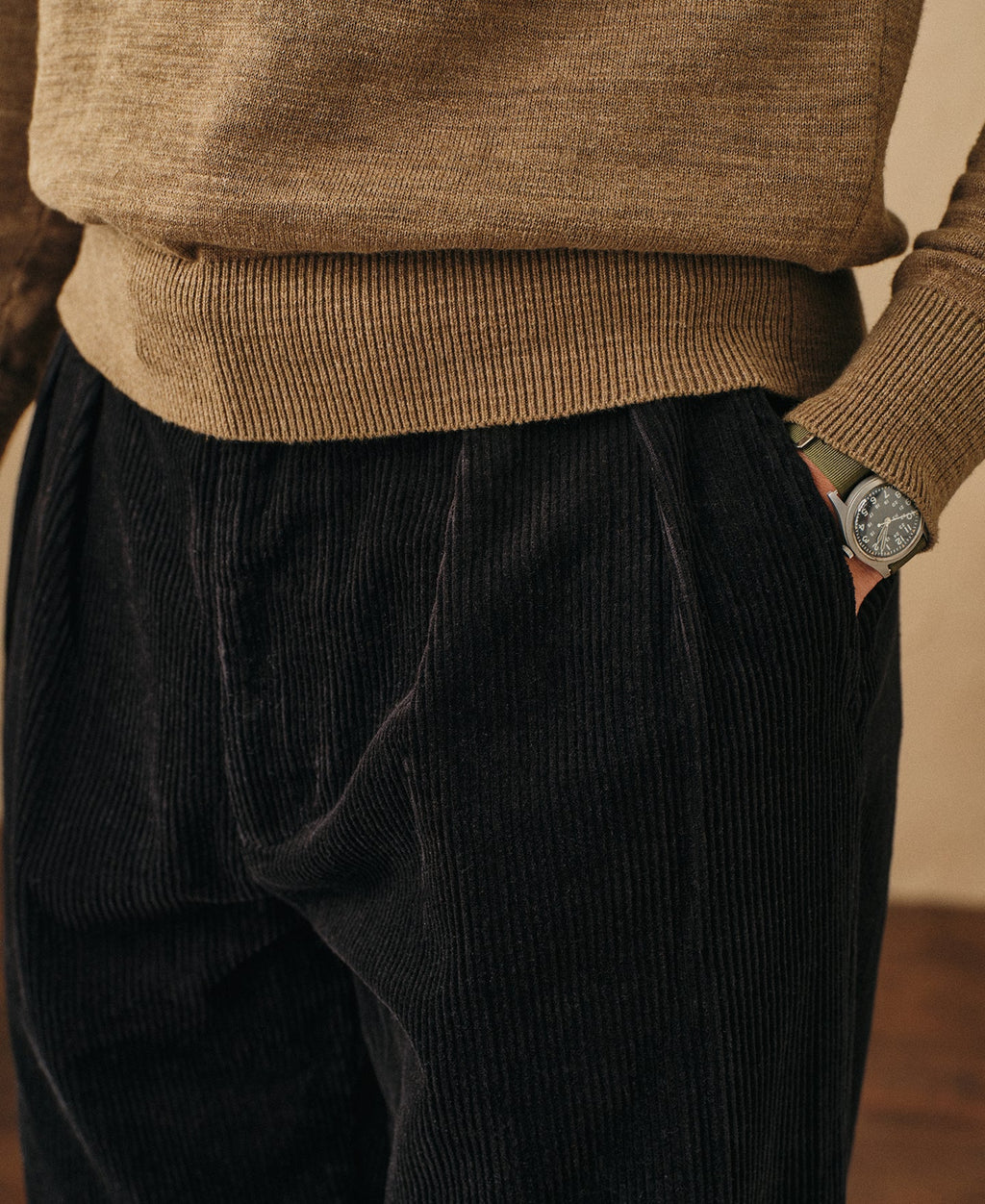 1960s Double Pleated Corduroy Trousers