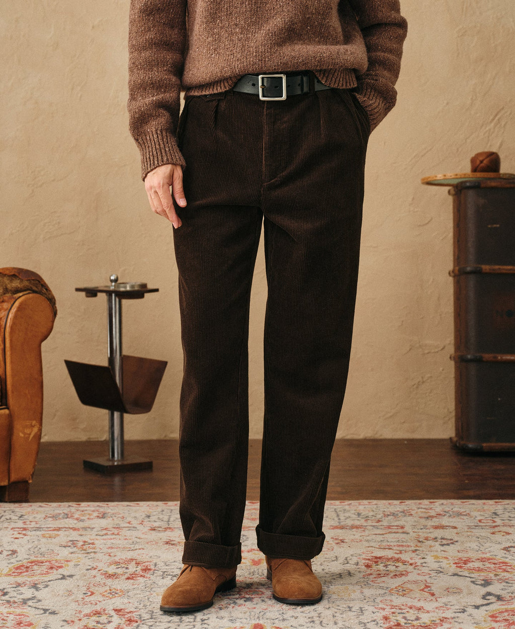 1960s Double Pleated Corduroy Trousers