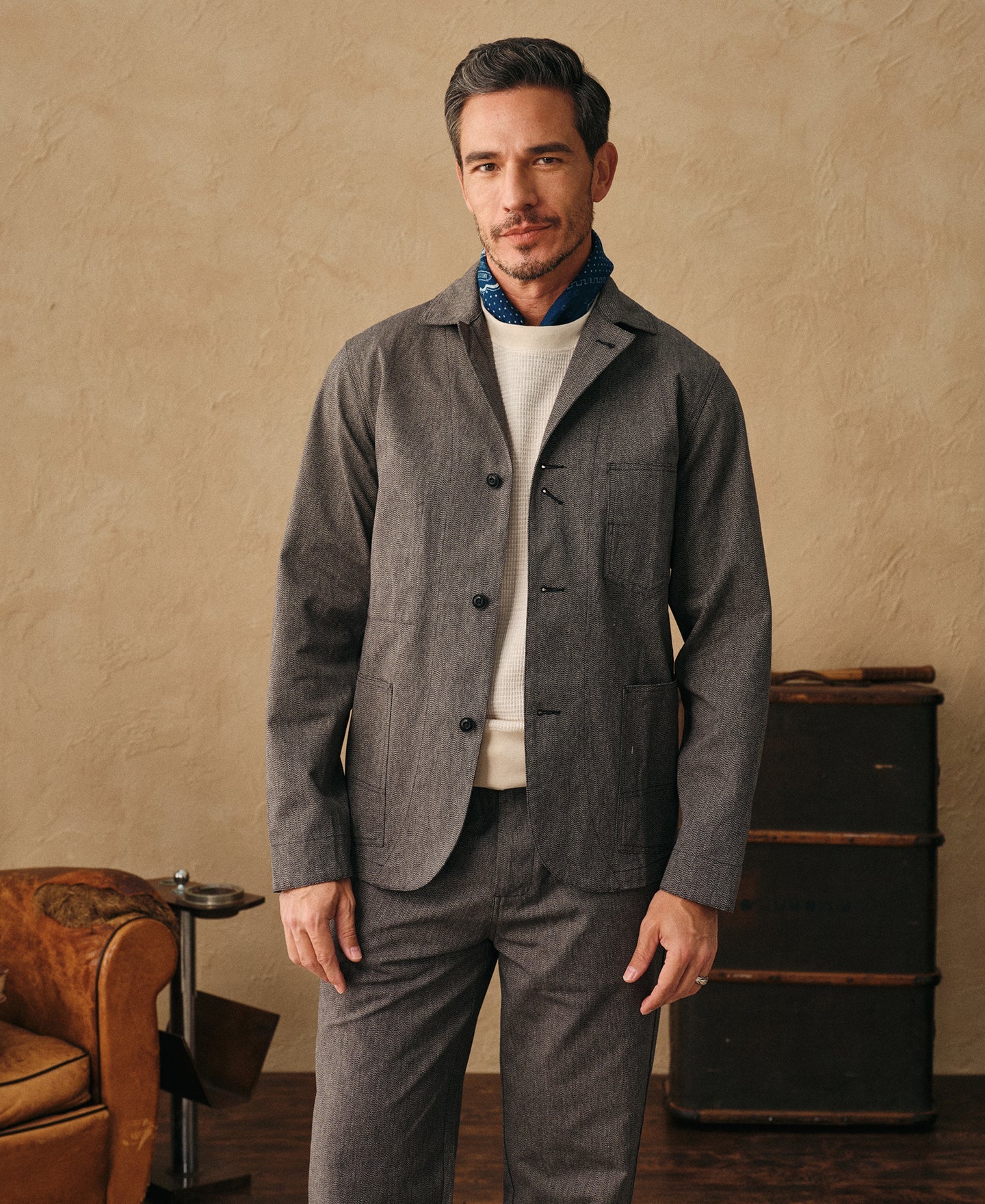 Black Chambray Work Jacket