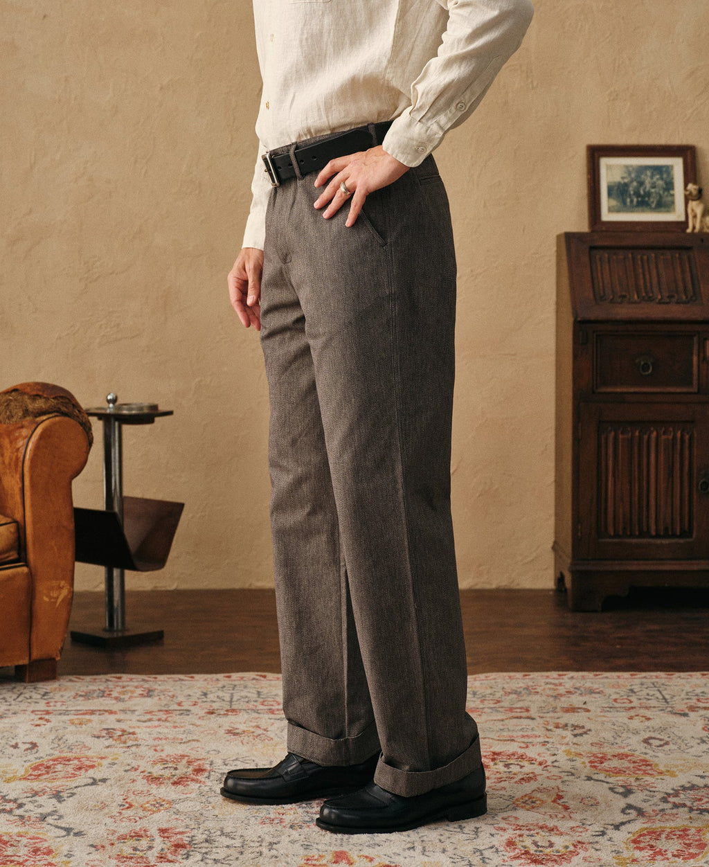 Black Chambray Work Pants