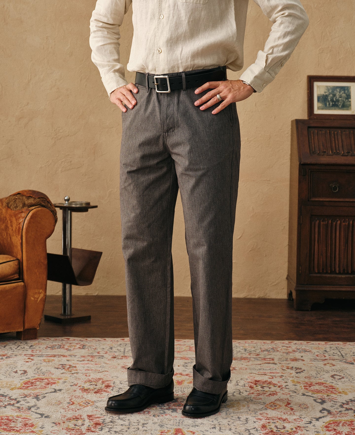 Black Chambray Work Pants