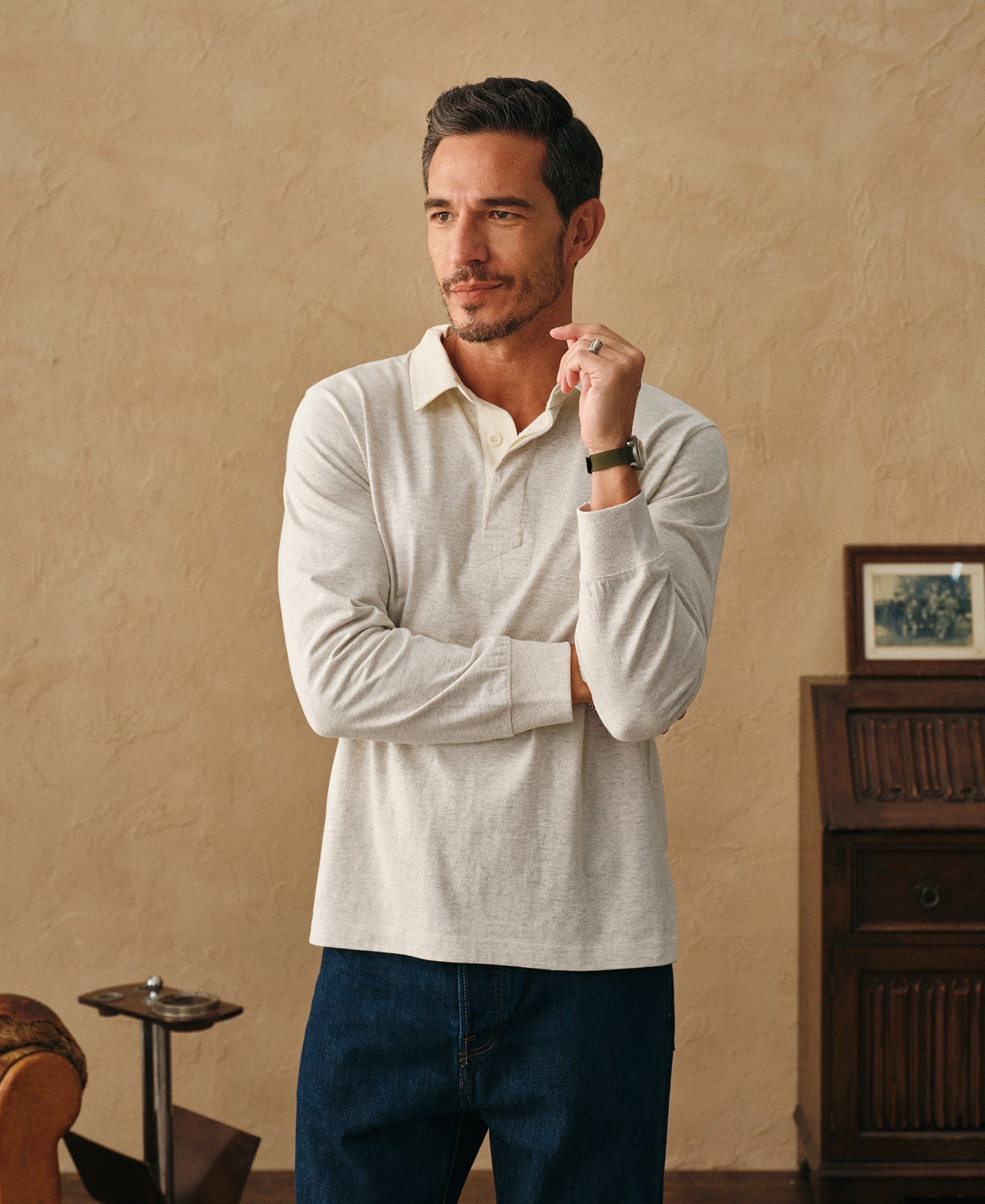 Classic Fit Jersey Tubular Rugby Shirt