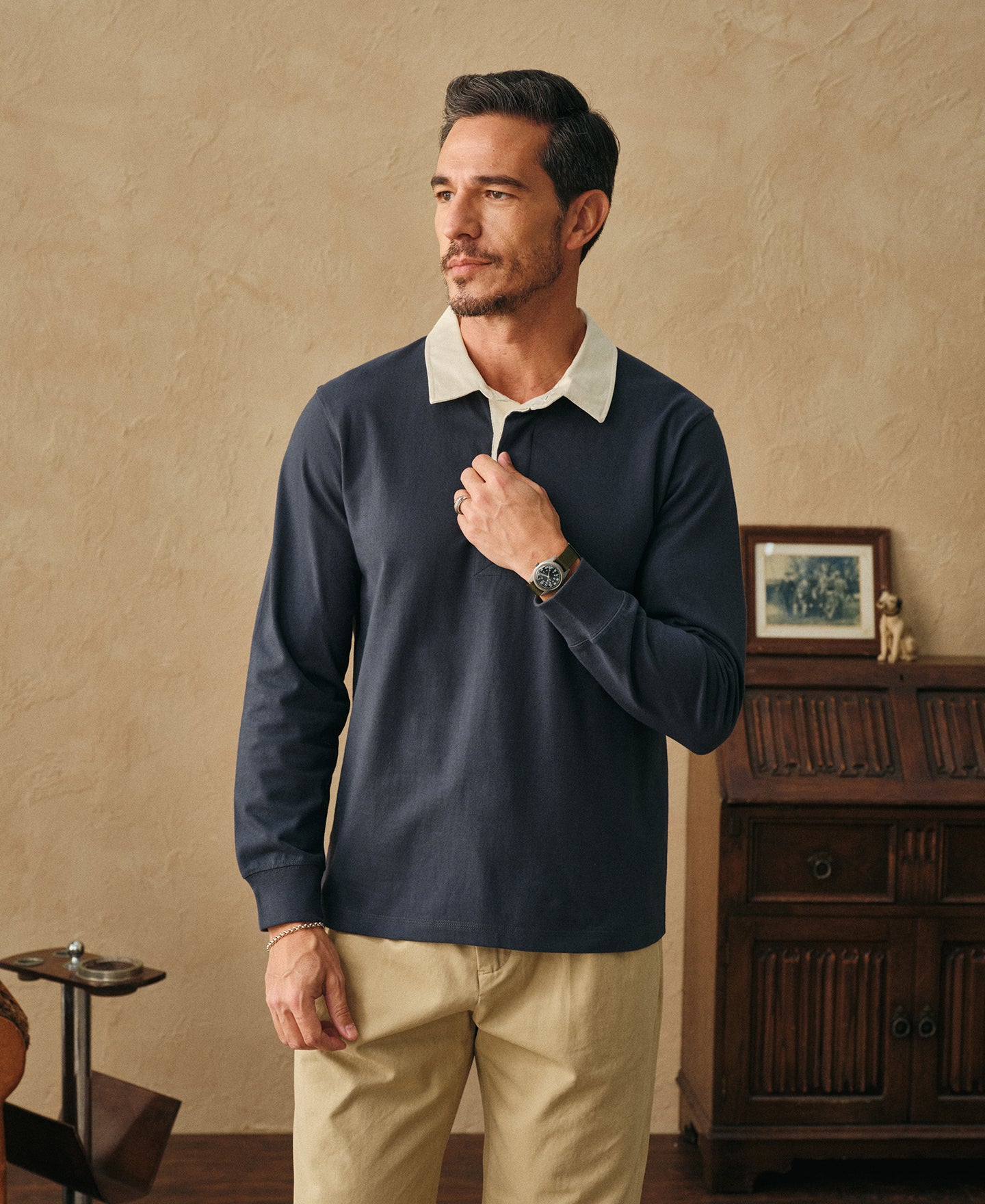 Classic Fit Jersey Tubular Rugby Shirt