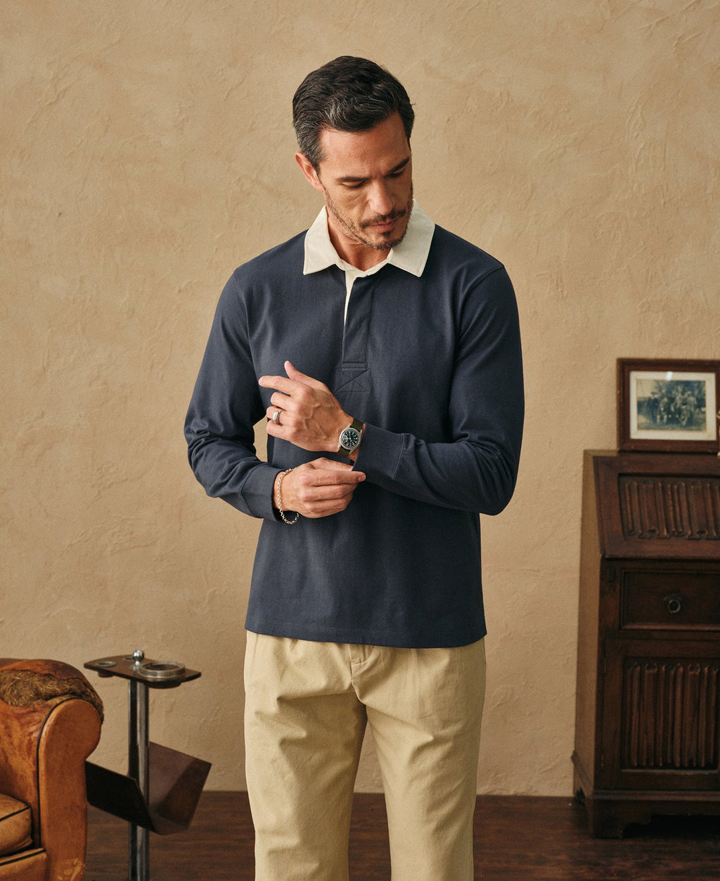 Classic Fit Jersey Tubular Rugby Shirt
