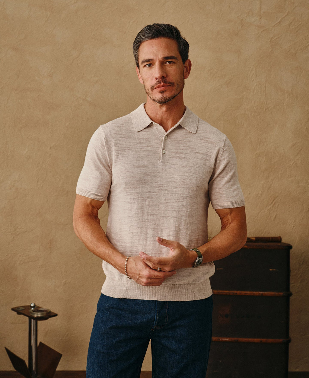 Lightweight Slub Cotton Knit Polo