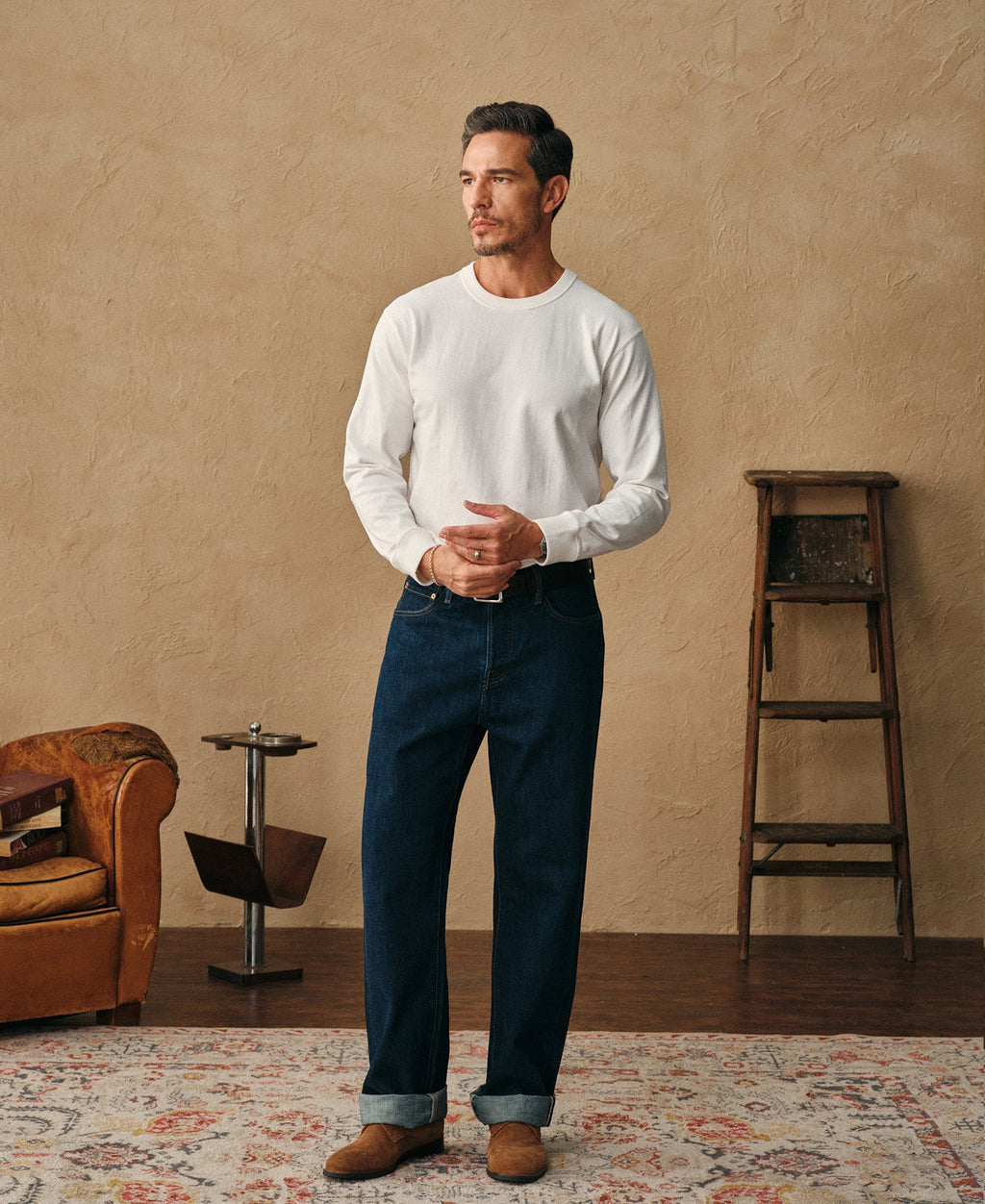 Loopwheel Long Sleeve Cotton T-Shirt