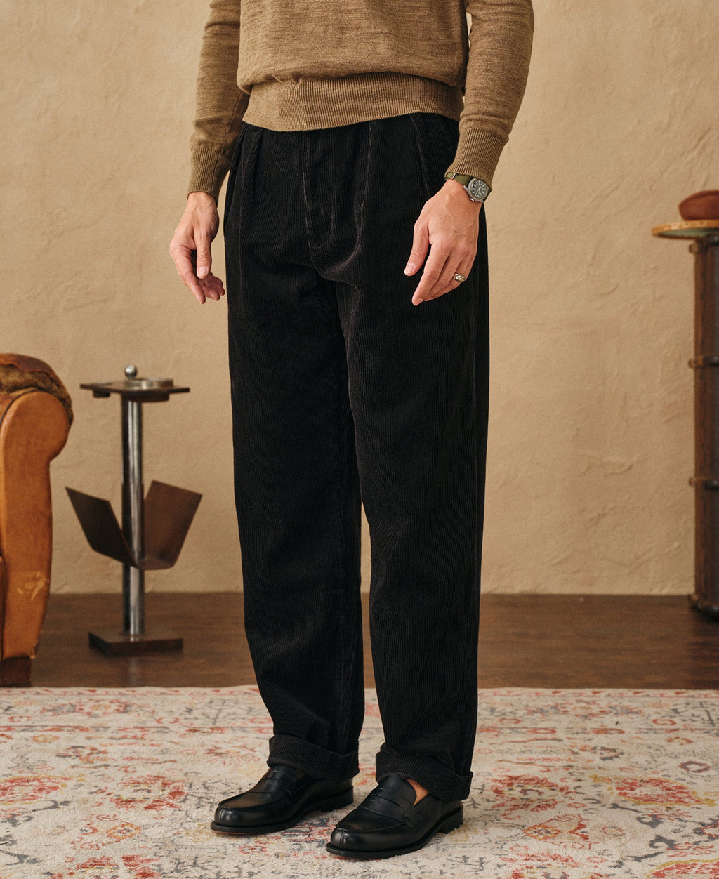 1960s Double Pleated Corduroy Trousers