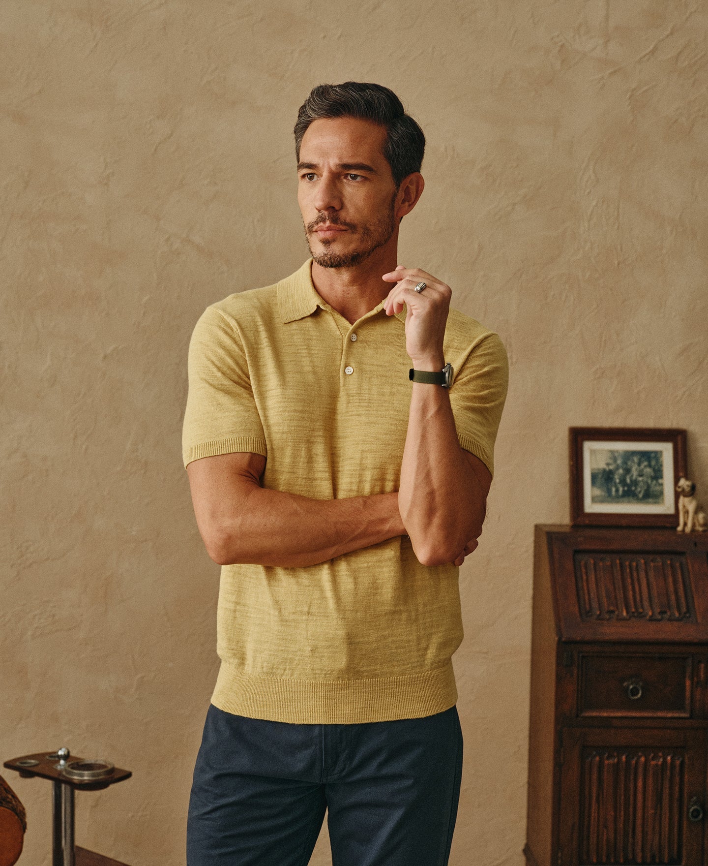 Lightweight Slub Cotton Knit Polo