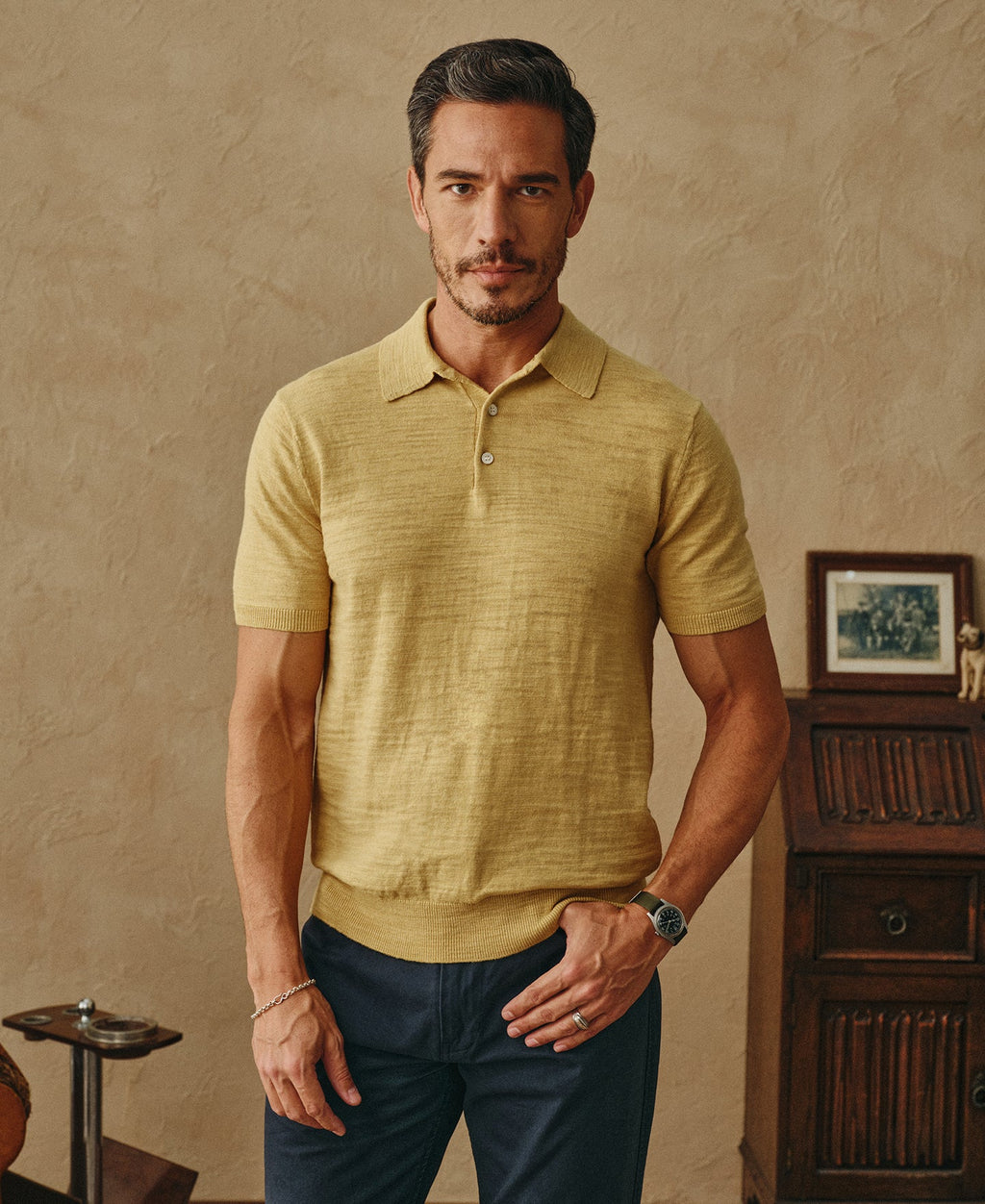 Lightweight Slub Cotton Knit Polo