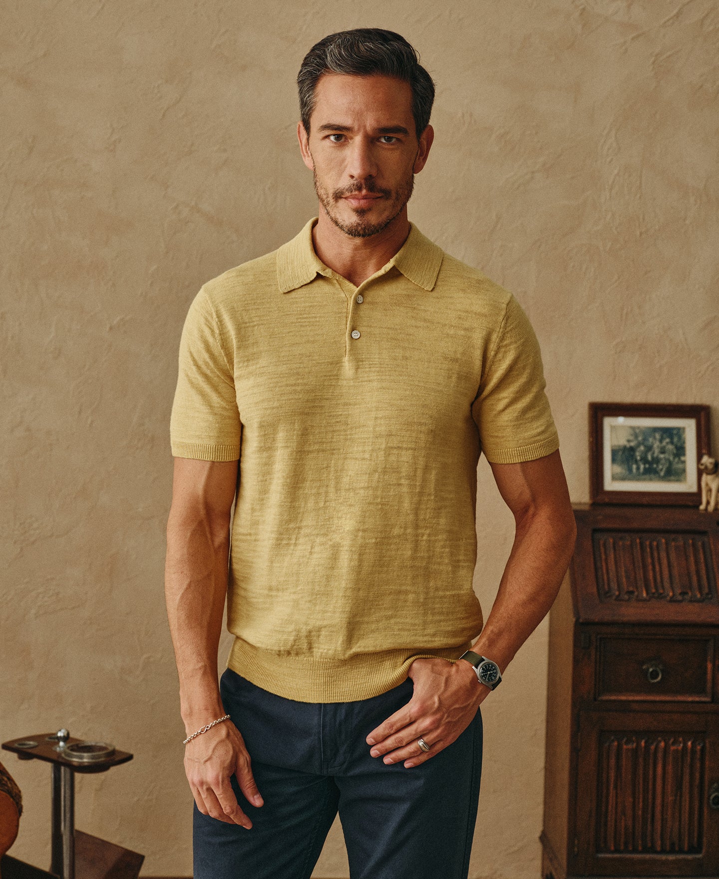 Lightweight Slub Cotton Knit Polo