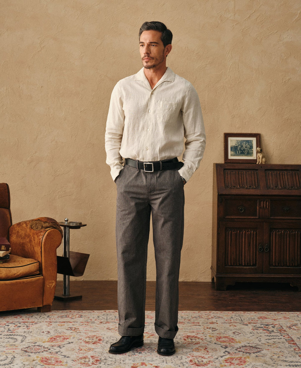 Black Chambray Work Pants