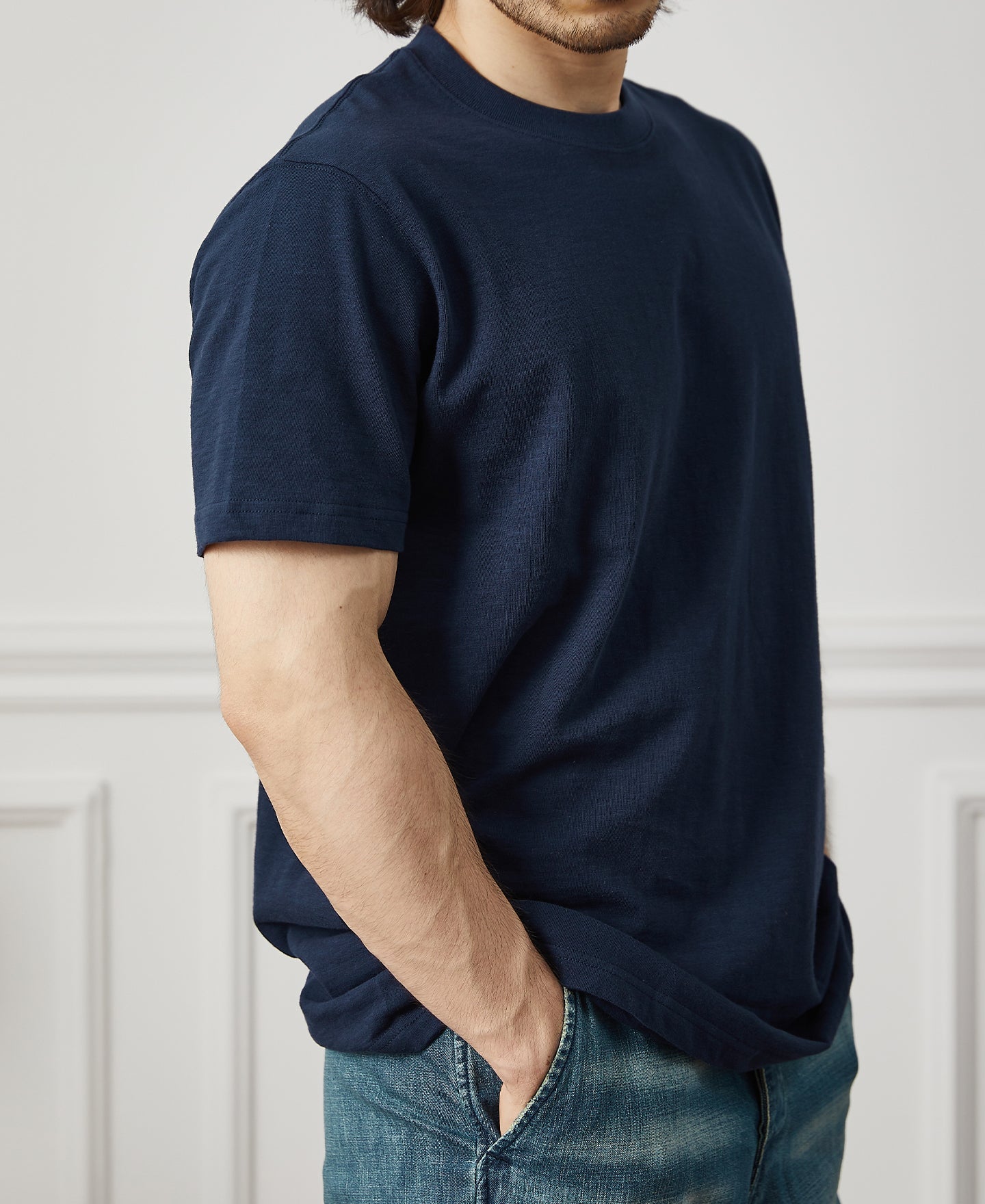 Classic Fit Loopwheel Slub Cotton T-Shirt