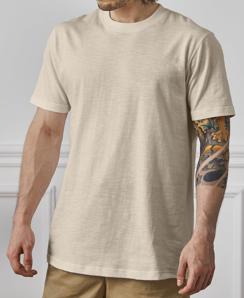 Classic Fit Loopwheel Slub Cotton T-Shirt