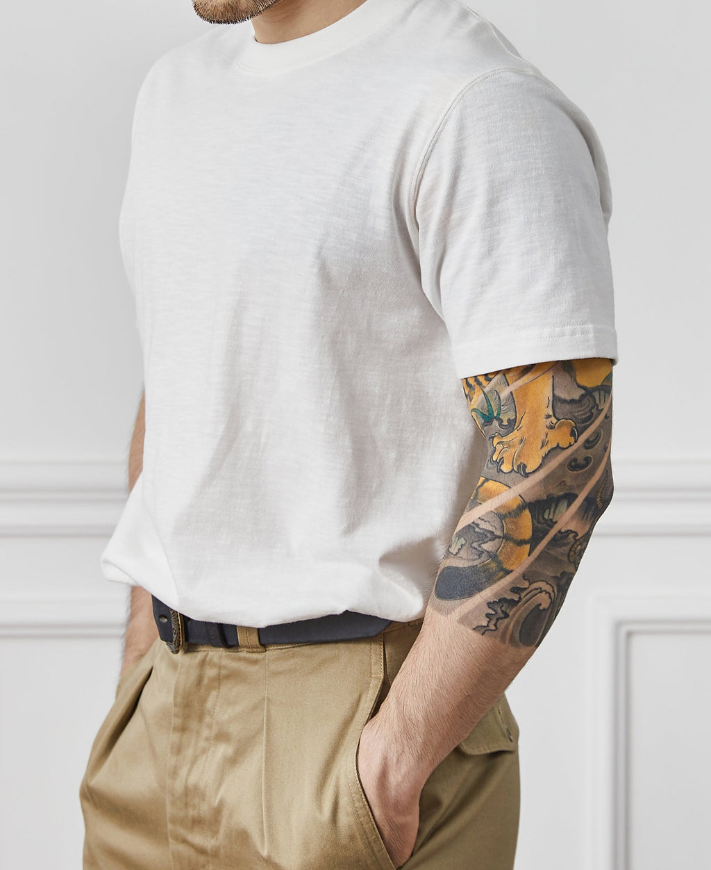 Classic Fit Loopwheel Slub Cotton T-Shirt